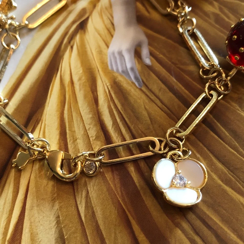Authentic New with card kate spade Gold Strawberry Charm Bracelet - Picture 6 of 11